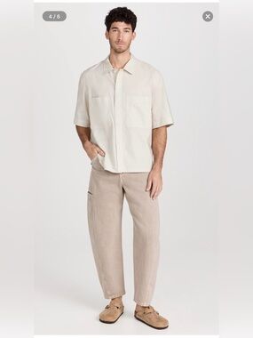Lemaire Twisted Workwear Pants Snow Beige Denim NWT Size 48